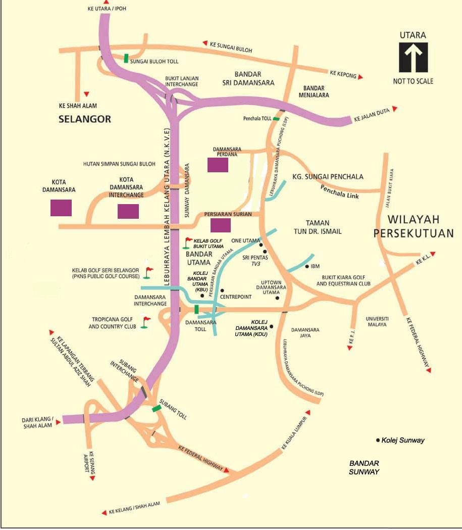 damansara המפה קואלה לומפור
