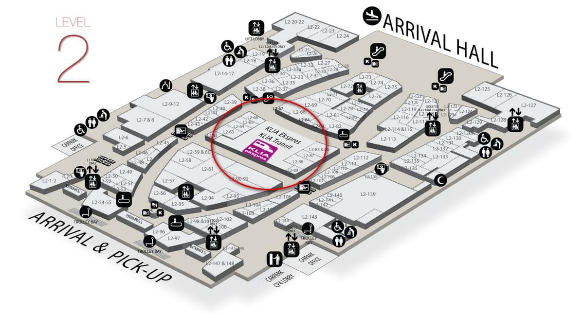 klia2 מפת הגעה