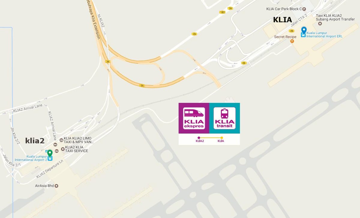 klia רכבת אקספרס מפה