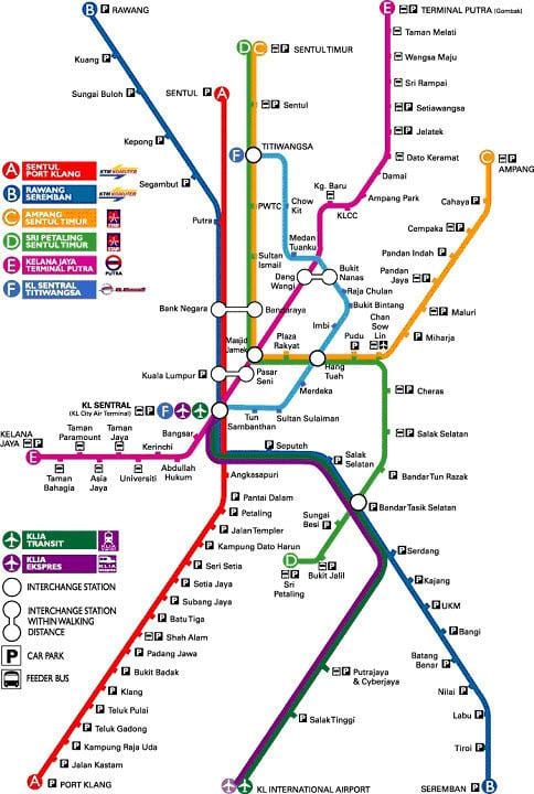klia אקספרס נתיב מפה