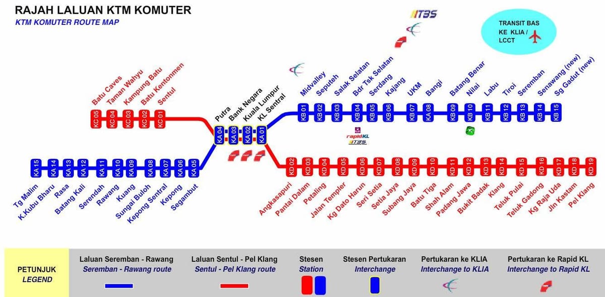 kl komuter מפה
