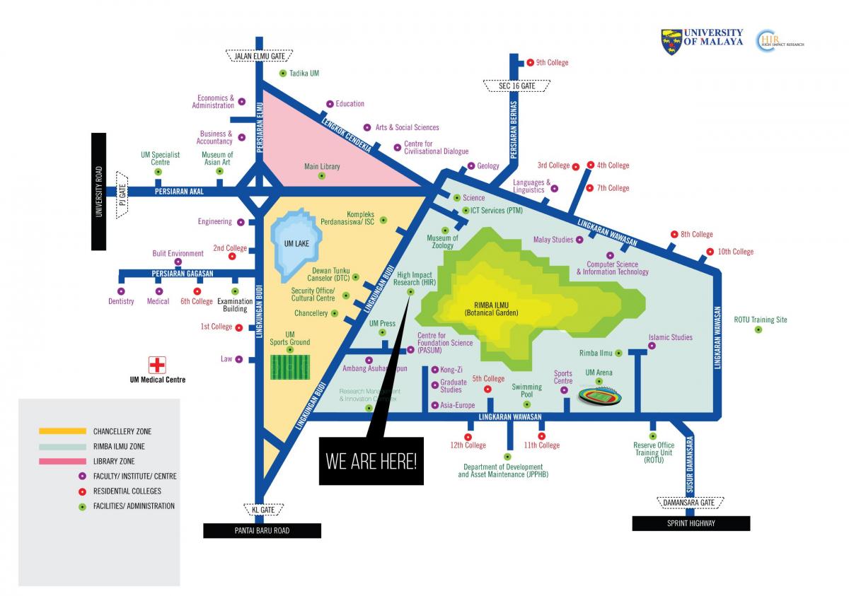 מפה של אוניברסיטת מלאיה