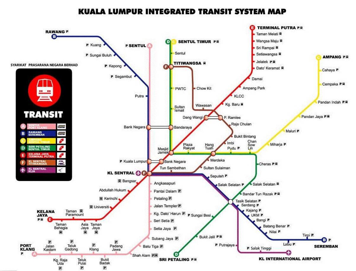 מפת הרכבת התחתית של קואלה לומפור